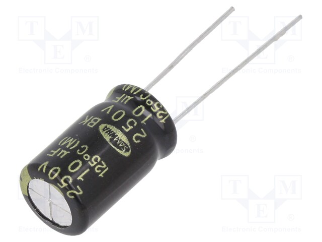 Capacitor: electrolytic; THT; 10uF; 250VDC; Ø10x16mm; ±20%; 5000h