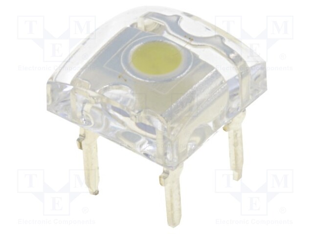 LED Super Flux; 7.62x7.62mm; white cold; 7500÷9000mcd; 140°; 30mA