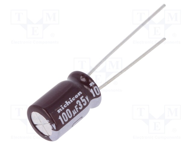 Capacitor: electrolytic; low impedance; THT; 100uF; 35VDC; ±20%