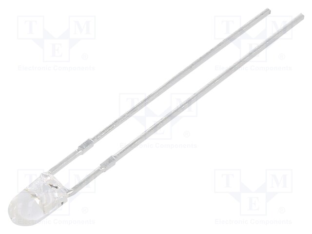 LED; 3mm; blue; 2100÷3700mcd; 30°; Front: convex; No.of term: 2