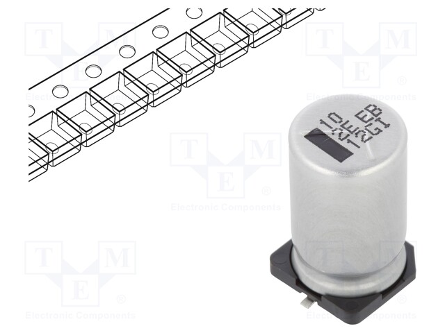 SMD Aluminium Electrolytic Capacitor, Radial Can - SMD, 10 µF, 250 V, EB Series, 4000 hours @ 105°C