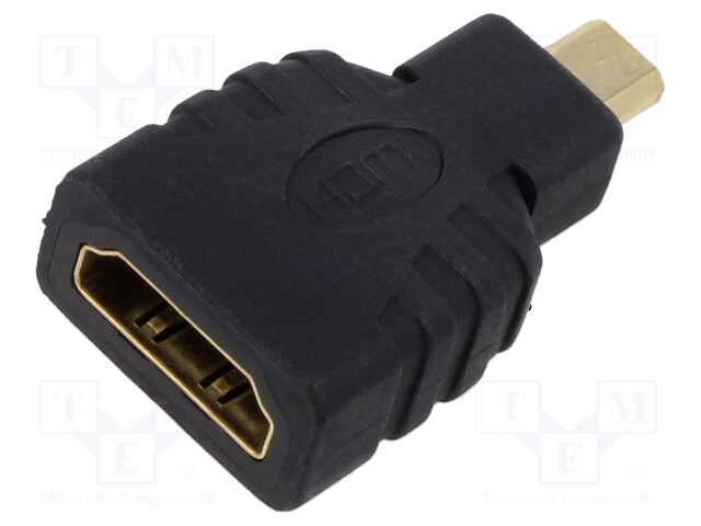 Adapter; HDMI 1.4; HDMI socket,micro HDMI plug; black