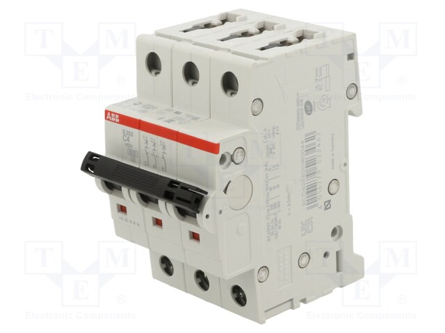 Circuit breaker; 400VAC; Inom: 4A; Poles: 3; DIN; Charact: C; 6kA