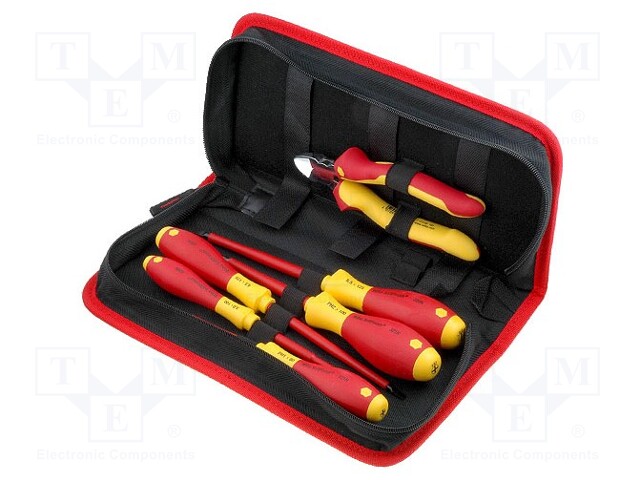 Pliers and screwdrivers; Pcs: 6; Package: bag; 1kVAC