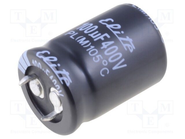 Capacitor: electrolytic; SNAP-IN; 100uF; 400VDC; Ø22x31mm; ±20%