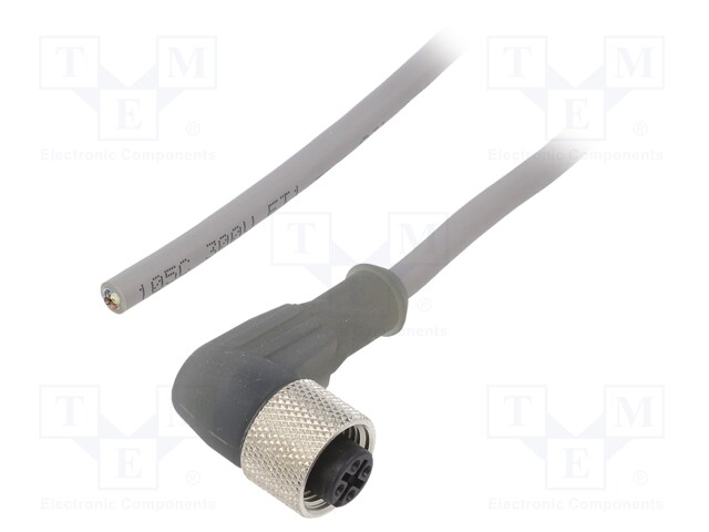 Connection lead; M12; PIN: 4; angled; 3m; plug; 250VAC; 2.5A; IP67