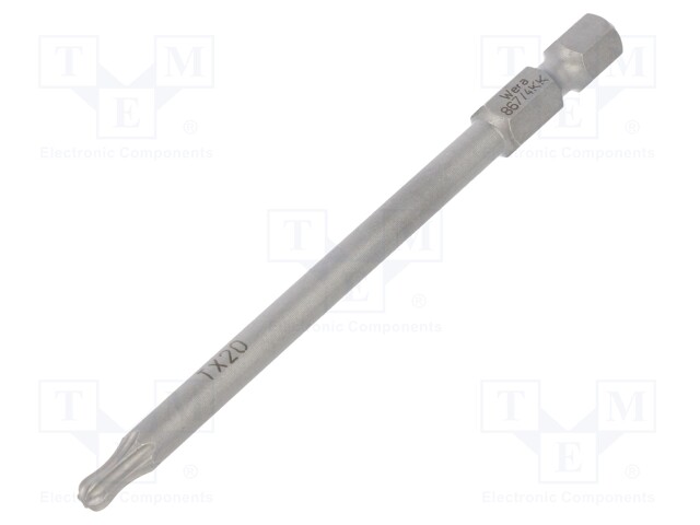 Screwdriver bit; Torx®,spherical; TX20; Overall len: 89mm