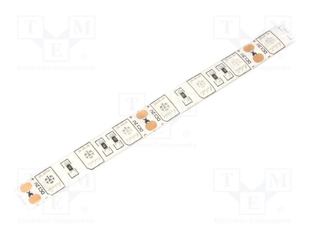 LED tape; red; LED/m: 60; SMD; 5050; 12V; 10mm; in gel; white PCB