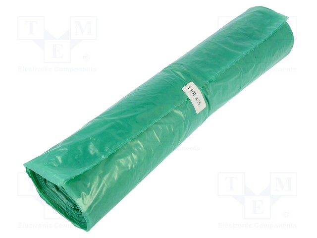 Trash bags; LDPE; Colour: green; 25pcs; 120l