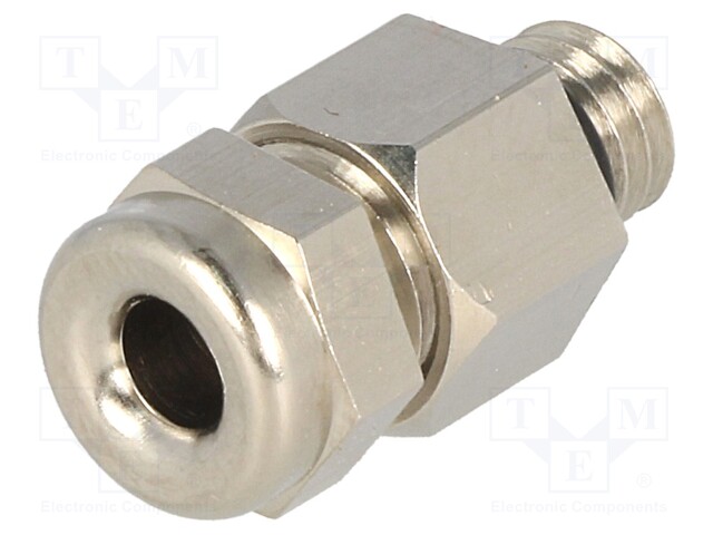 Cable gland; M6; IP68; Mat: brass; Body plating: nickel