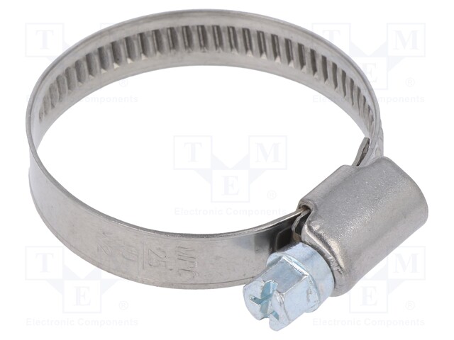 Worm gear clamp; W: 9mm; Clamping: 25÷40mm; chrome steel AISI 430