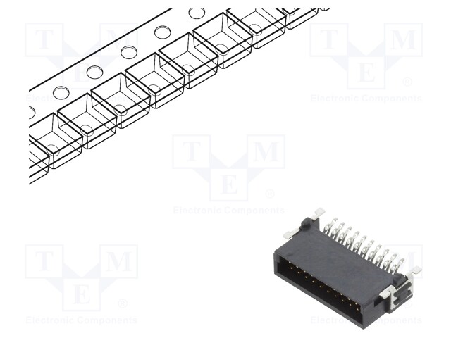 Connector: PCB to PCB; male; PIN: 20; 1.27mm; -55÷125°C; UL94V-0