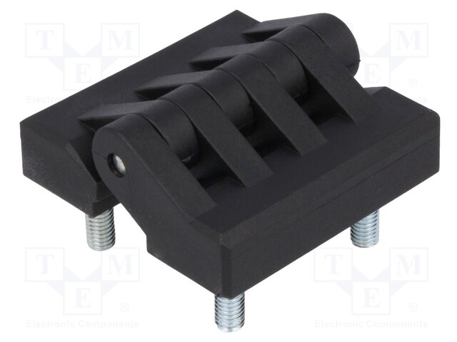 Hinge; Width: 48mm; polyamide; H: 48.4mm; Ext.thread: M5