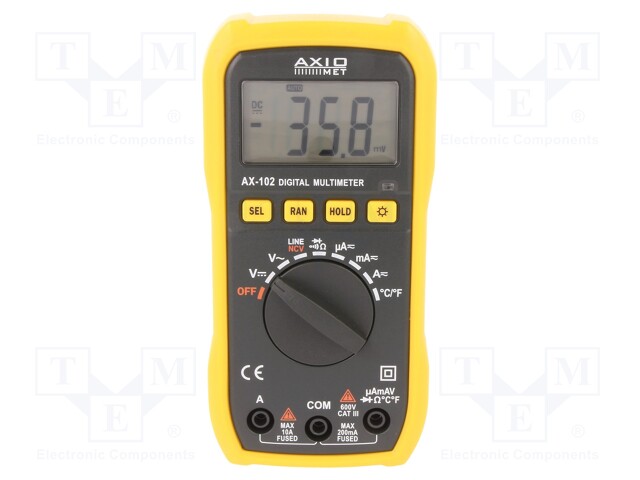 Digital multimeter; LCD (2000),with a backlit; -20÷750°C