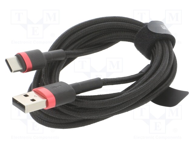 Cable; High Speed,USB 2.0; USB A plug,USB C plug; 2m; black; 2A