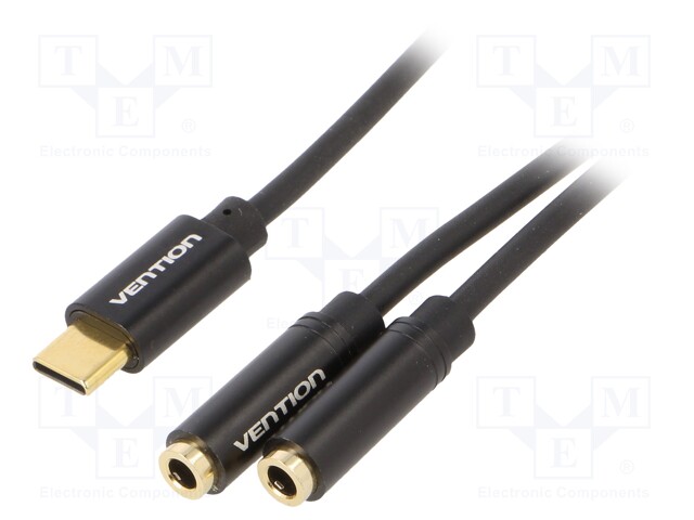 Cable; Jack 3.5mm socket x2,USB C socket; Plating: gold-plated