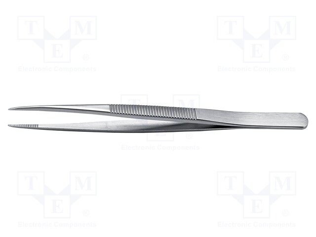 Tweezers; 110mm; Blades: straight,narrow; Blade tip shape: flat