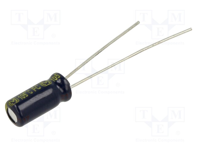 Capacitor: electrolytic; THT; 3.3uF; 50VDC; Ø5x11mm; Pitch: 2mm