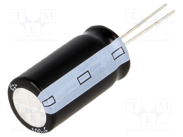 Capacitor: electrolytic; THT; 100uF; 250VDC; Ø16x30mm; Pitch: 7.5mm