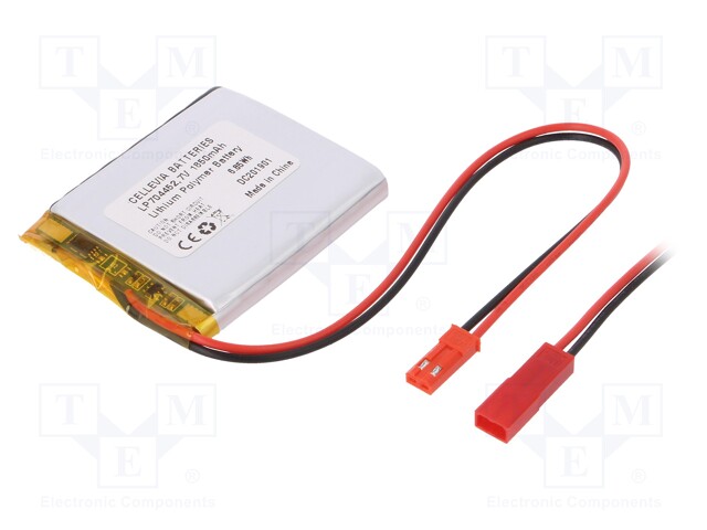 Re-battery: Li-Po; 1850mAh; Leads: cables; 7x44x52mm