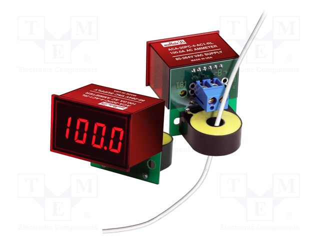 Ammeter; digital,mounting; I AC: 0÷1.999A; on panel; Imax: 20A