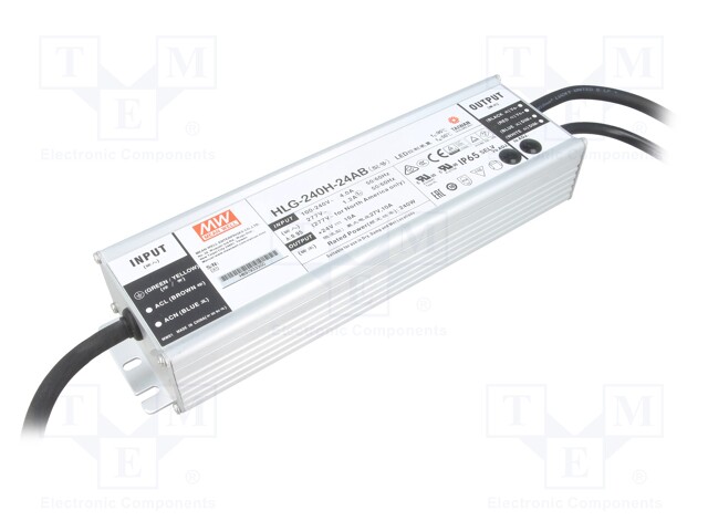 Power supply: switched-mode; LED; 240W; 24VDC; 22.4÷25.6VDC; 5÷10A