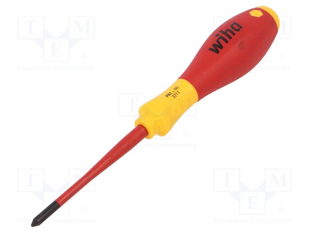 Screwdriver; insulated,slim; Phillips; PH1; Blade length: 80mm