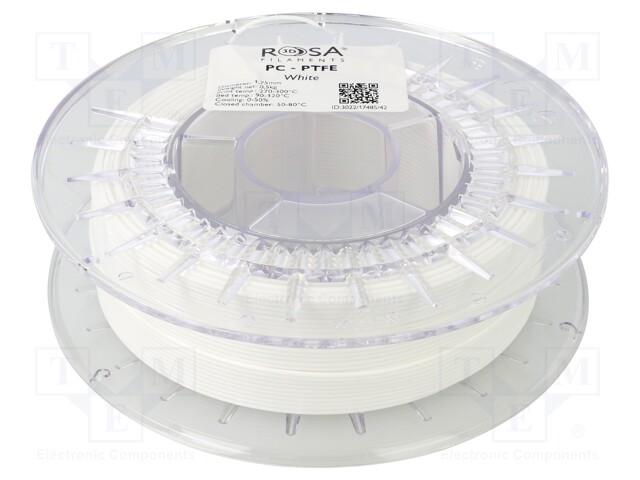 Filament: PC + PTFE; 1.75mm; white; 270÷295°C; 500g