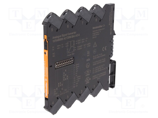 Converter: analog signals; DIN; 24VDC; 114.3x6.1x112.5mm