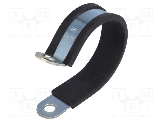 Fixing clamp; ØBundle : 60mm; W: 25mm; steel; Cover material: EPDM