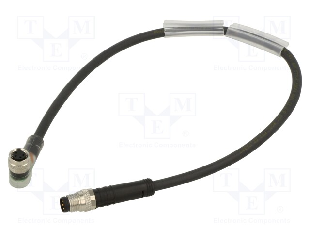 Connection lead; PIN: 4; 0.3m; plug; 3A; -40÷90°C; Insulation: PUR