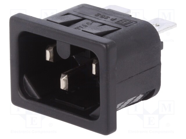 Connector: AC supply; socket; male; 10A; 250VAC; IEC 60320; UL94V-0