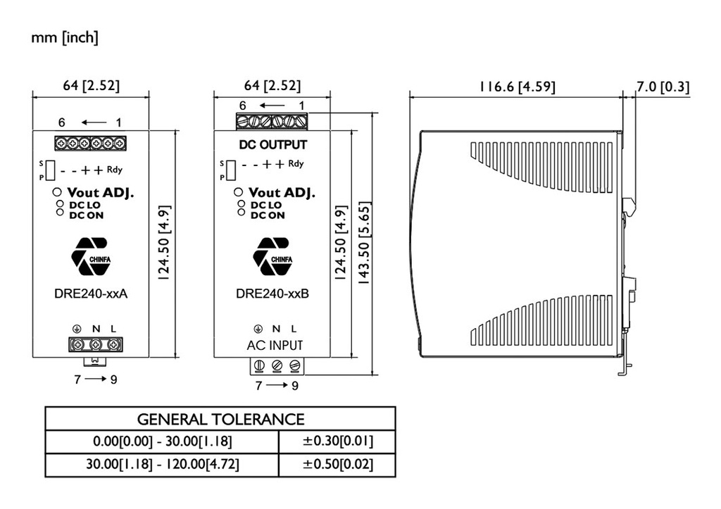 Power supply: switching; for DIN rail; 240W; 24VDC; 10A; 88÷264VAC