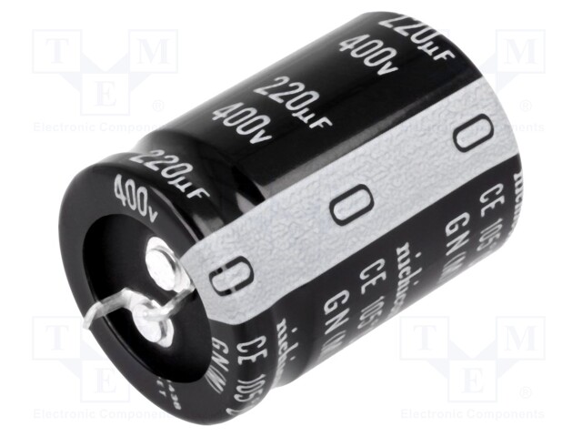 Capacitor: electrolytic; SNAP-IN; 220uF; 400VDC; Ø25x35mm; ±20%