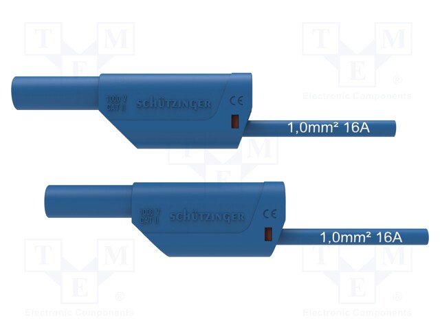 Test lead; 16A; 4mm banana plug-4mm banana plug; Urated: 1kV