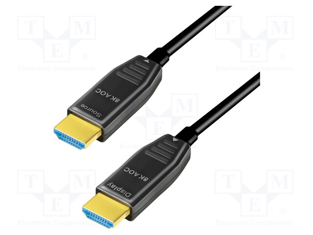 Cable; HDCP,HDMI 2.1; HDMI plug,both sides; 30m; black