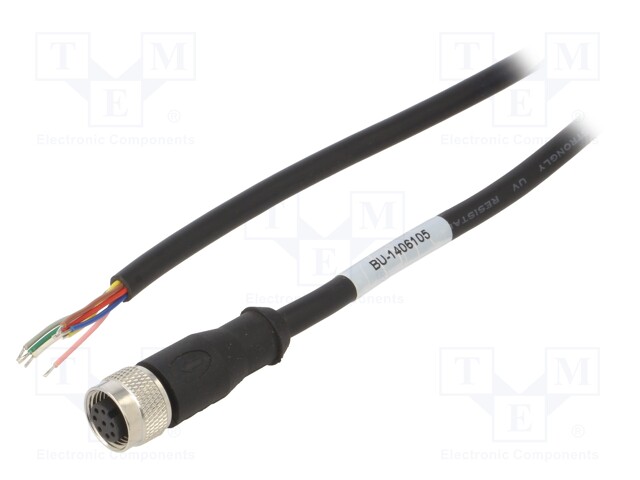 Connection lead; M12; PIN: 8; straight; 2m; plug; 30VAC; 2A; PVC; IP68