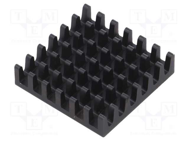 Heatsink: extruded; grilled; BGA; black; L: 25mm; W: 25mm; H: 6.6mm