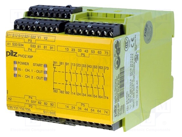 Module: safety relay; Series: PNOZ X9P; IN: 4; OUT: 11; Mounting: DIN