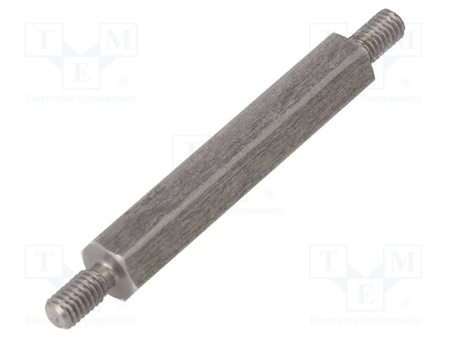 Screwed spacer sleeve; 40mm; Ext.thread: M4; hexagonal