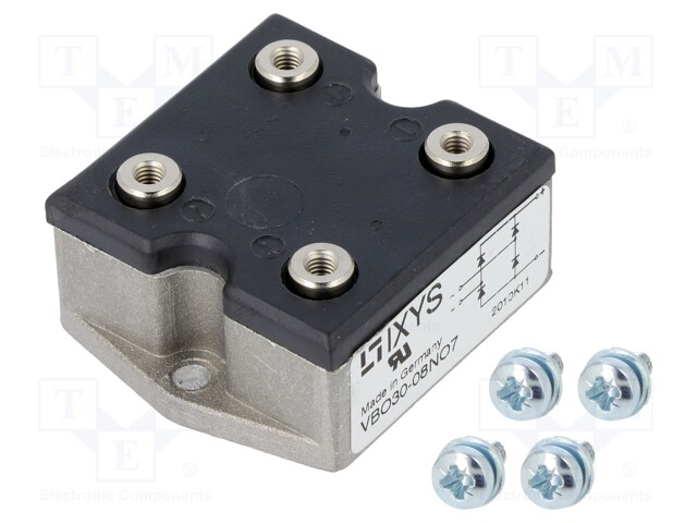 Single-phase bridge rectifier; Urmax: 800V; If: 25A; Ifsm: 400A