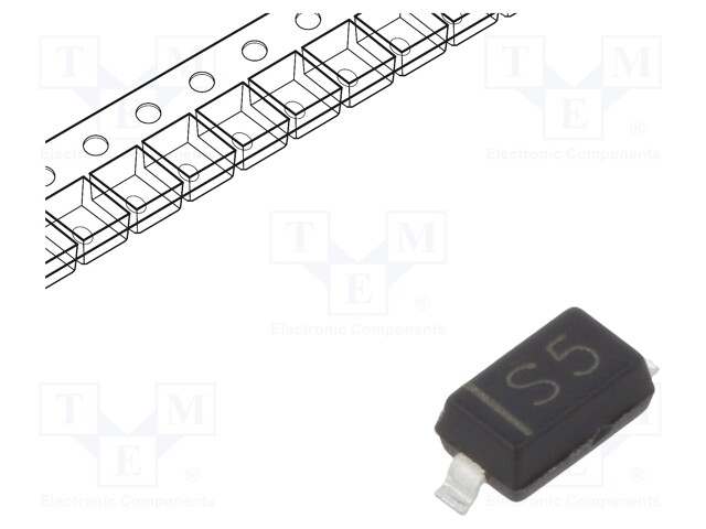 Diode: Schottky rectifying; SMD; 30V; 0.35A; Ufmax: 600mV; SOD123