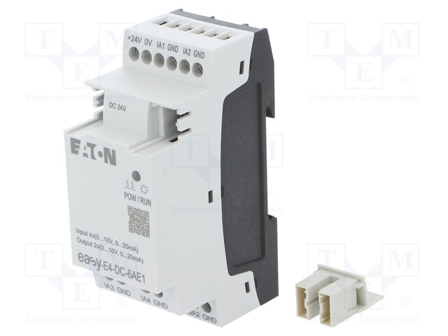 Module: extension; OUT 1: 0÷10V,0/4÷20mA; easyE4; 24VDC; Anal.in: 4