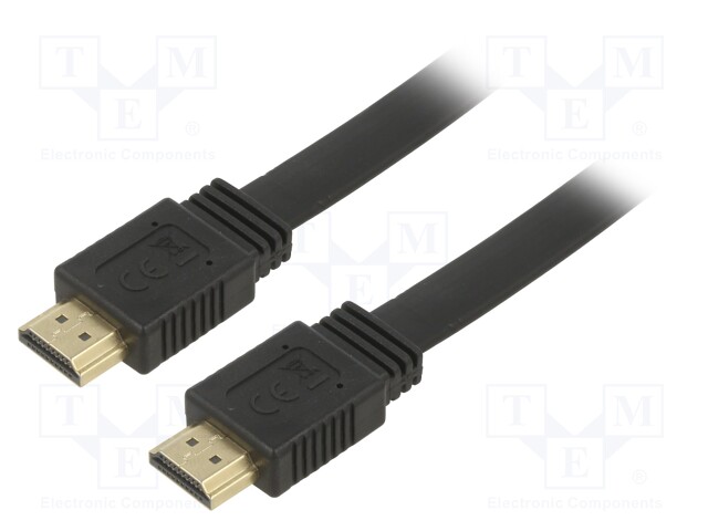 Cable; HDCP 2.2,HDMI 2.0,flat; HDMI plug,both sides; PVC; 1.5m