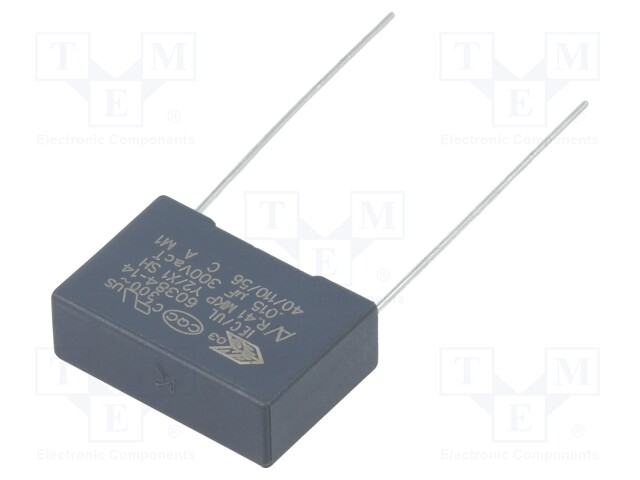 Capacitor: polypropylene; Y2; 15nF; 15mm; ±10%; 18x6x12mm; 300VAC