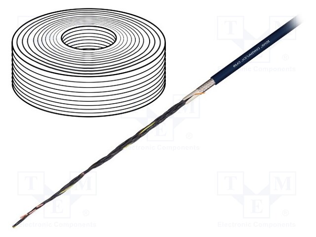 Wire: control cable; chainflex® CF10; 4x0,25mm2; TPE; black; Cu