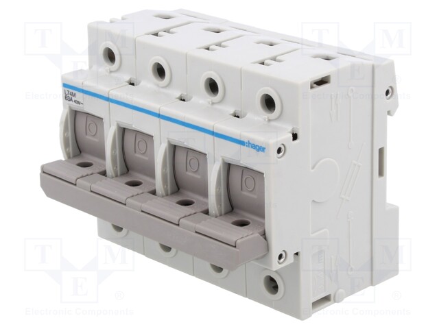 Fuse disconnector; D02; DIN; 63A; 400V; Poles: 4; -25÷60°C; IP40