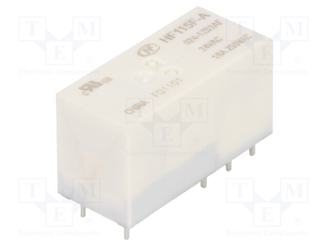 Relay: electromagnetic; SPDT; Ucoil: 24VAC; 16A/250VAC; 16A/24VDC