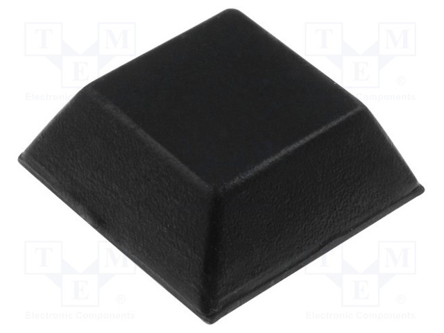 Self-adhesive foot; black; rubber; A: 20mm; B: 14mm; C: 7.6mm