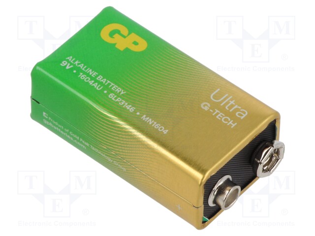 Battery: alkaline; 9V; 6F22; non-rechargeable; 48.5x26.1x17.1mm